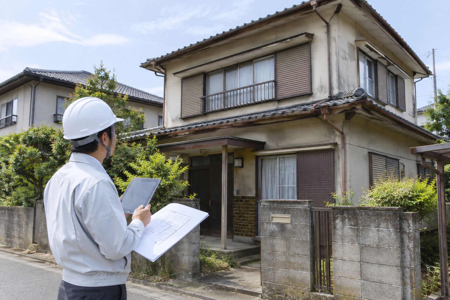 中古住宅のリフォーム前に建物状態を確認するイメージ