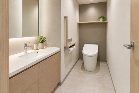 店舗の水回り改装をイメージしたトイレ空間