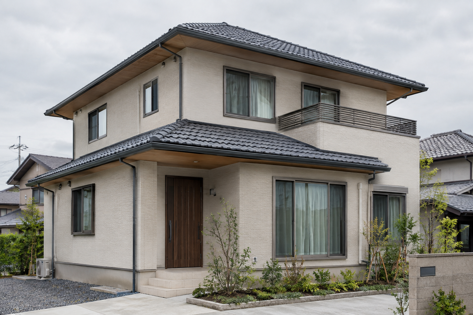 戸建て住宅の屋根と雨樋
