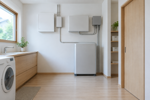 住宅用蓄電池と電気設備のイメージ