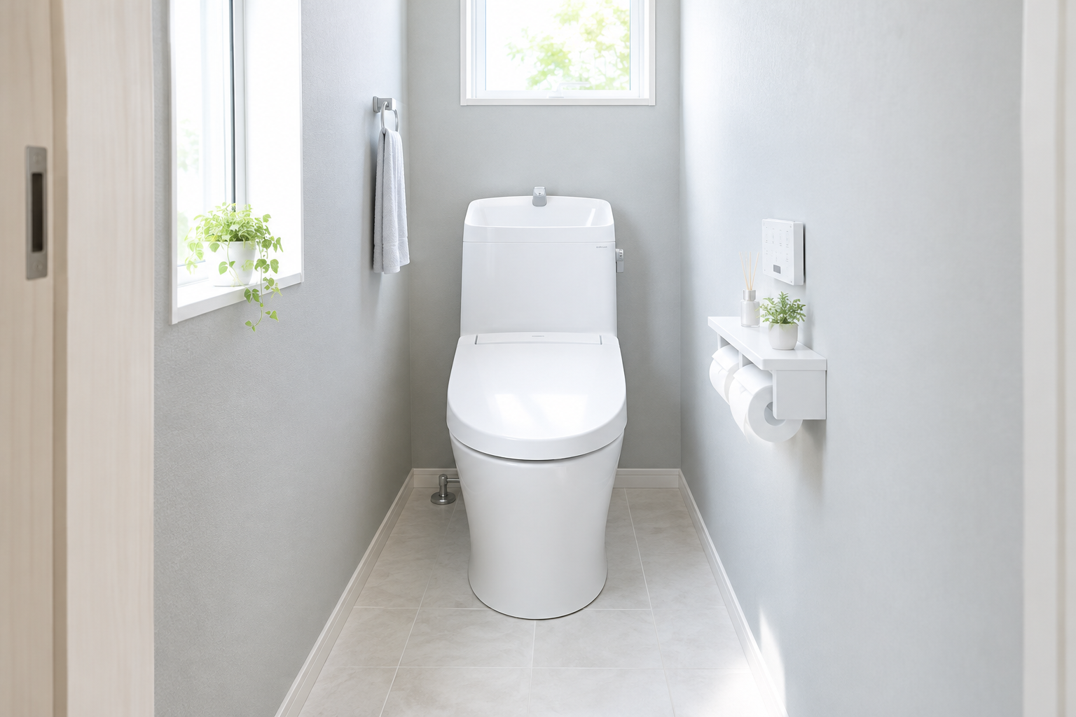 明るく清潔感のある住宅トイレのイメージ